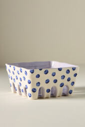Berry Icon Handpainted Stoneware Large Berry Basket - thumbnail 1