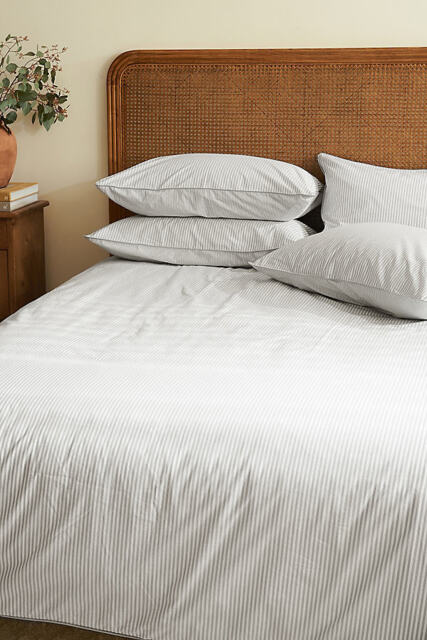Dip & Doze Cotton Grey Stripe Pillowcase, Set of 2