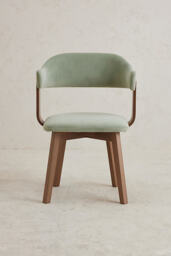 Brooke Velvet-Upholstered Beech Wood Dining Chair - thumbnail 1