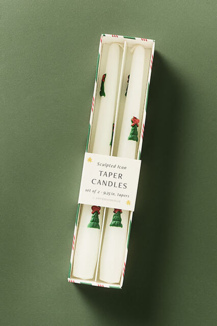 Holiday Pressed Bead Taper Candles, Set of 2 - image 1