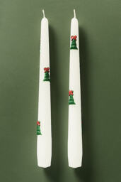 Holiday Pressed Bead Taper Candles, Set of 2 - thumbnail 3