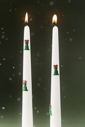Holiday Pressed Bead Taper Candles, Set of 2 - thumbnail 4