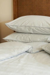 Dip & Doze Blue Stripe Reversible Cotton Pillowcase, Set of 2