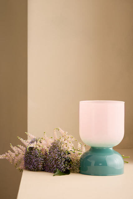 Present Time Two-Tone Glass Candle Holder - image 1