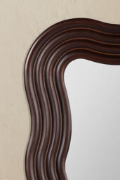 Kendra Wavy Mahogany Mirrored Bathroom Wall Cabinet - thumbnail 3