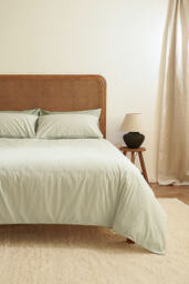 Dip & Doze Organic Cotton Sage Stripe Pillowcase, Set of 2 - thumbnail 2