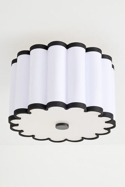 Maeve Scalloped Fabric Flush Mount Ceiling Light - image 1