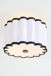Maeve Scalloped Fabric Flush Mount Ceiling Light - thumbnail 2