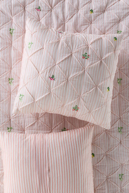 Emilia Cotton Voile Floral Icon Embroidered Cushion Cover