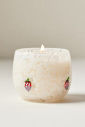 Chocolate Strawberry Gourmand Strawberries and Creme Valentine's Day Icon Glass Candle - thumbnail 1