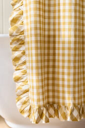 Cotton Printed Gingham Ruffle Shower Curtain - thumbnail 2