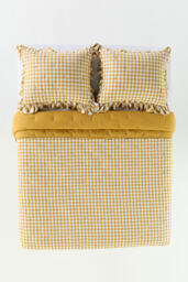 Gingham Ruffle Yarn-Dyed Cotton Quilted Bedspread - thumbnail 3