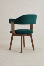 Brooke Velvet-Upholstered Beech Wood Swivel Dining Chair - thumbnail 4
