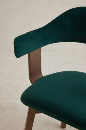 Brooke Velvet-Upholstered Beech Wood Swivel Dining Chair - thumbnail 5