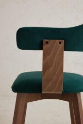 Brooke Velvet-Upholstered Beech Wood Swivel Dining Chair - thumbnail 6