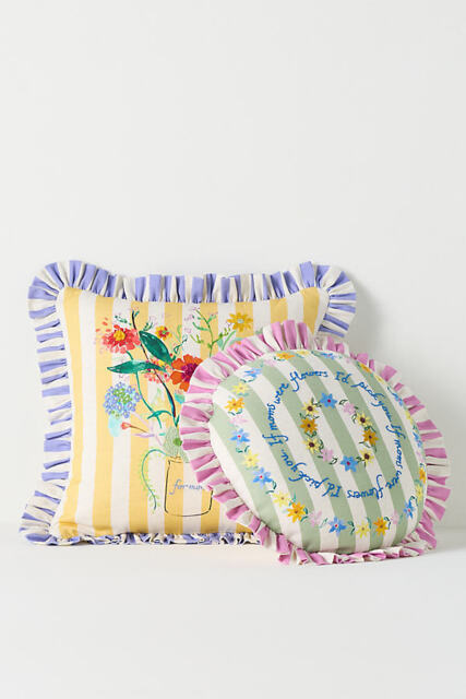Mother's Day Cotton Embroidered Printed Floral Cushion - image 1