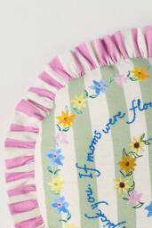 Mother's Day Cotton Embroidered Printed Floral Cushion - thumbnail 3