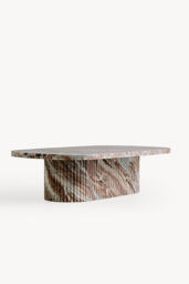 "Kanta Oval 55"" Fluted Marble Coffee Table" - thumbnail 3