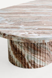 "Kanta Oval 55"" Fluted Marble Coffee Table" - thumbnail 4