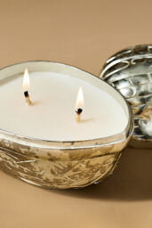 Metal Walnut Gourmand Sugared Walnut & Spice Figural Candle - thumbnail 3