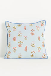 Rosalie Cotton Embroidered Floral Cushion - thumbnail 1