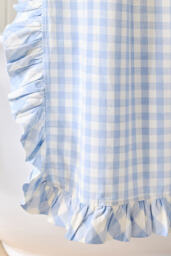 Cotton Printed Gingham Ruffle Shower Curtain - thumbnail 3