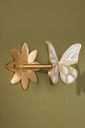 Delia Mother-of-Pearl Brass Butterfly Curtain Holdback - thumbnail 2
