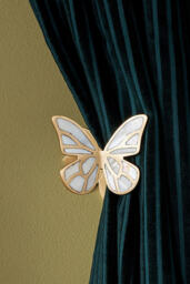 Delia Mother-of-Pearl Brass Butterfly Curtain Holdback - thumbnail 1