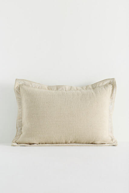 By Anthropologie Emory Linen Velvet Bordered Pillow - image 1