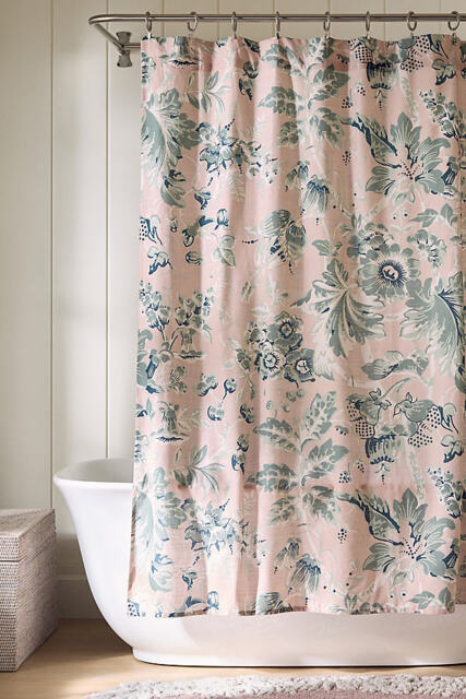 The Printed Cotton Slub Shower Curtain Collection