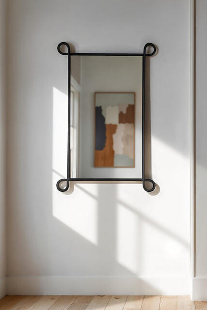 Poppi Rectangle Loop Metal Wall Mirror - image 1