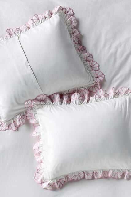 Fera Cotton Embroidered Sateen Pillowcases, Set of 2