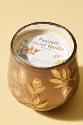 Fallen Leaves Pumpkin Sweet Vanilla Glass Candle - thumbnail 3
