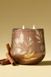 Fallen Leaves Pumpkin Sweet Vanilla Glass Candle - thumbnail 1