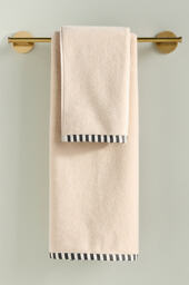 Sloane Stripe Trim Soft Cotton Towel Collection