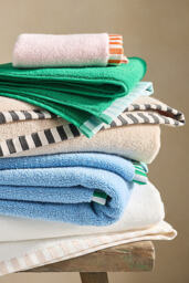 Sloane Stripe Trim Soft Cotton Towel Collection - thumbnail 2