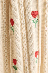 Cable-Knit Icon Floral Throw Blanket - thumbnail 2