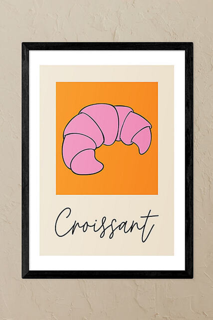 East End Prints Croissant Black Framed Wall Art Print