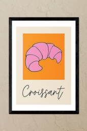 East End Prints Croissant Black Framed Wall Art Print
