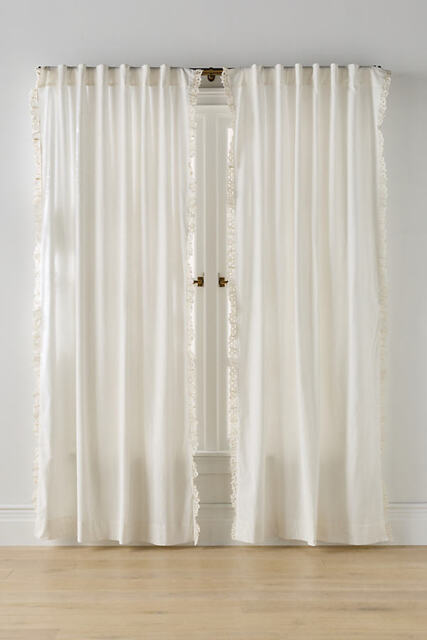 Cotton Embroidered Floral Edge Curtain - image 1
