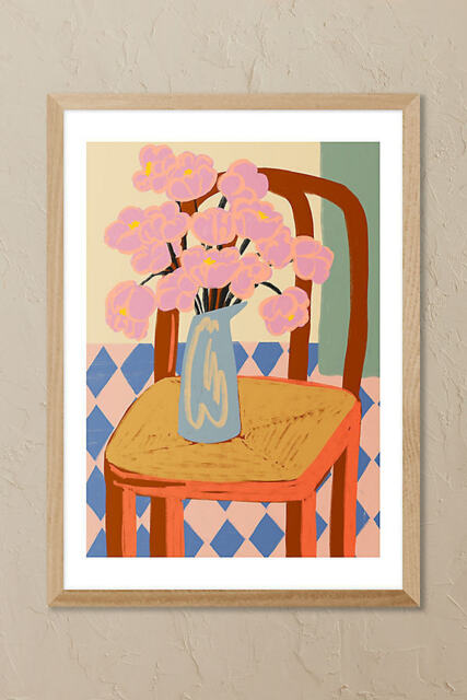 East End Prints Flowers On A Chair Framed Wall Art