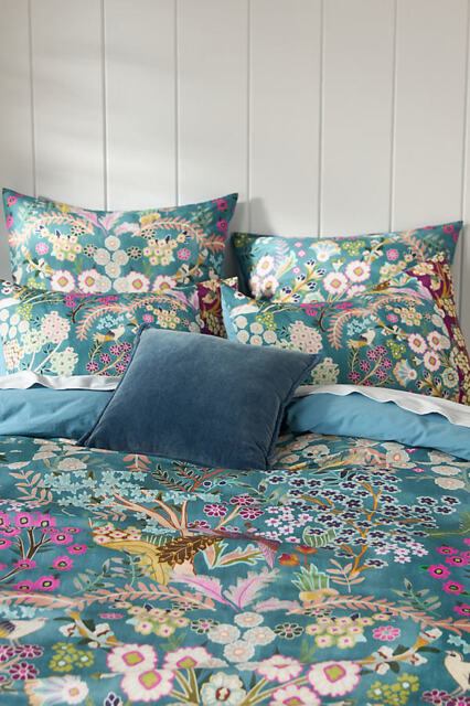 Paradise Cotton-Slub Floral Printed Duvet Cover - image 1