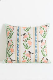 Zelda Cotton Embroidered Floral Novelty Cushion