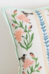 Zelda Cotton Embroidered Floral Novelty Cushion - thumbnail 3