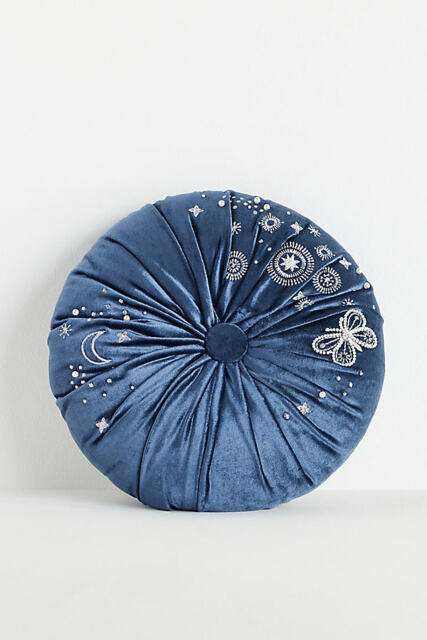 Clara Embroidered Velvet Cushion - image 1