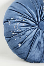 Clara Embroidered Velvet Cushion - thumbnail 3