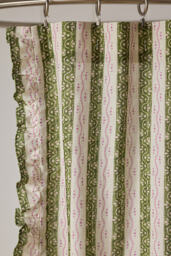 Ivy Cotton Printed Ruffle Stripe Shower Curtain - thumbnail 2