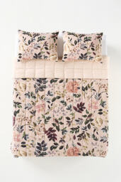 Seren Velvet Floral Quilted Bedspread - thumbnail 3
