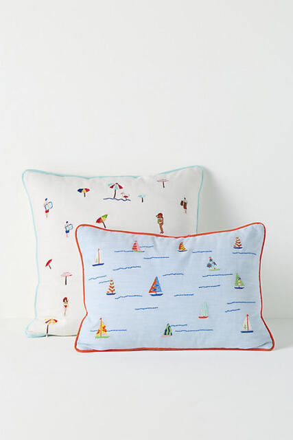 Alma Cotton Embroidered Beach Cushion - image 1
