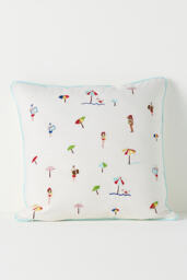 Alma Cotton Embroidered Beach Cushion - thumbnail 2
